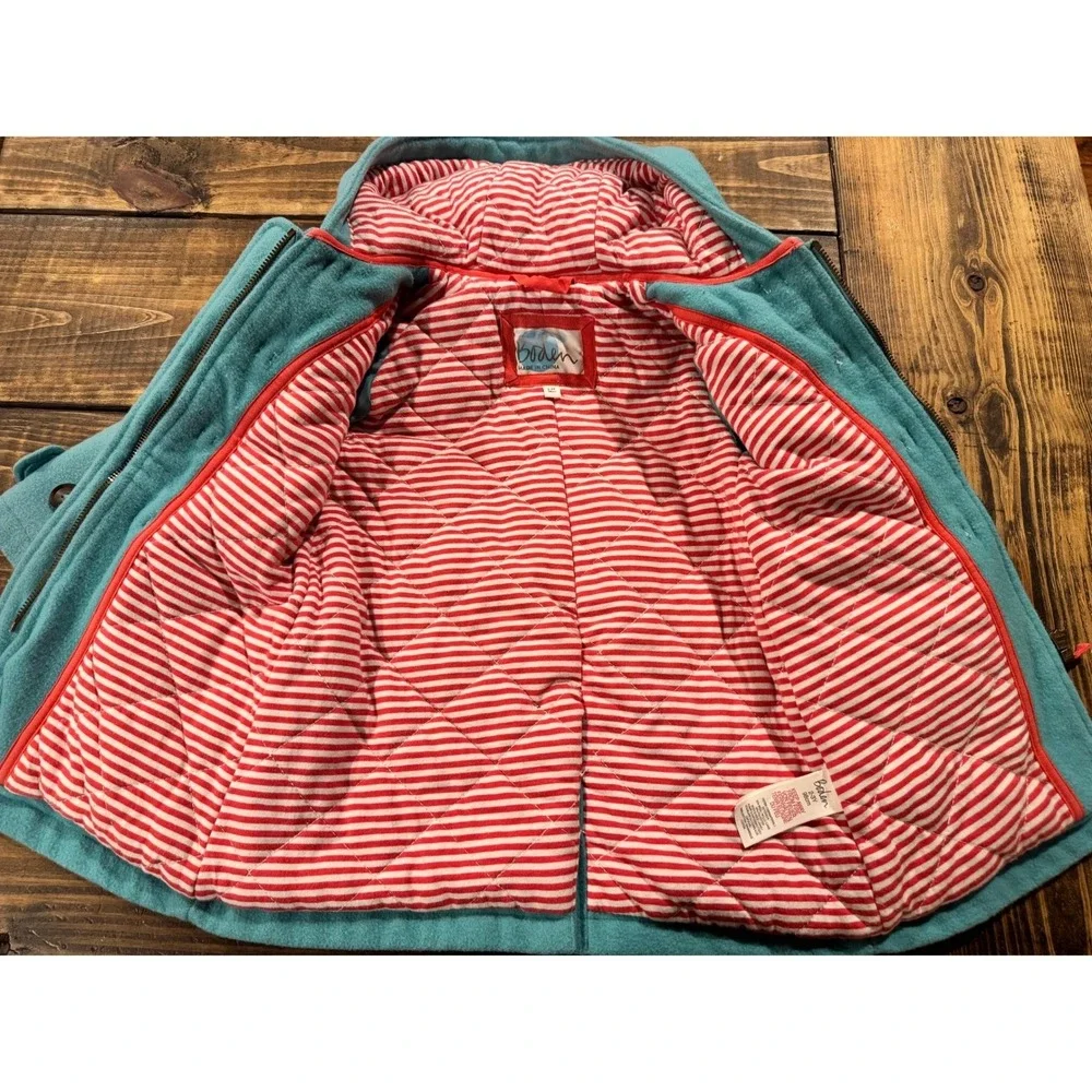 Boden Kids‎ Turquoise Wool Blend Hooded Duffle Coat Toggle Jacket 2-3Y 98cm
